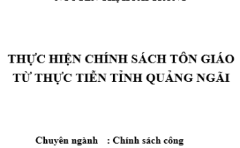Thực hiện chính sách tôn giáo từ thực tiễn tỉnh Quảng Ngãi