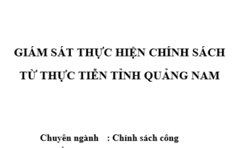 Giám sát thực hiện chính sách từ thực tiễn tỉnh Quảng Nam
