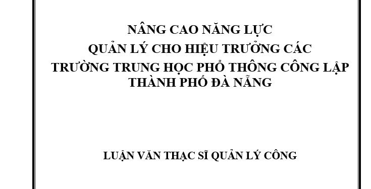 Nâng cao năng lực quản lý cho hiệu trưởng các trường trung học phổ thông công lập thành phố Đà Nẵng
