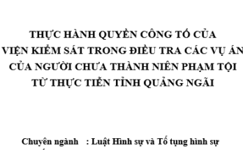 Thực hành quyền công tố của Viện kiểm sát trong điều tra các vụ án