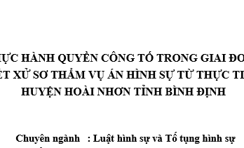 Thực hành quyền công tố trong giai đoạn xét xử sơ thẩm vụ án hình sự