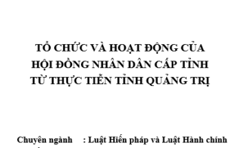 Tổ chức và hoạt động của HĐND cấp tỉnh từ thực tiễn