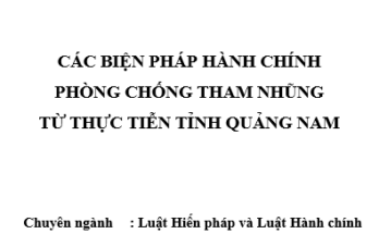 Các biện pháp hành chính phòng chống tham nhũng từ thực tiễn
