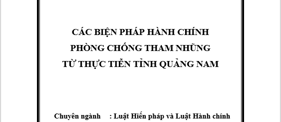 Các biện pháp hành chính phòng chống tham nhũng từ thực tiễn