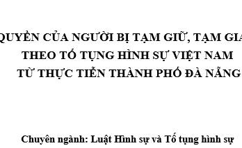Quyền của người bị tạm giữ tạm giam theo tố tụng hình sự Việt Nam