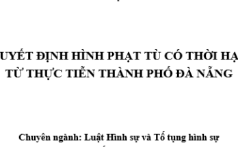 Quyết định hình phạt tù có thời hạn từ thực tiễn thành phố Đà Nẵng