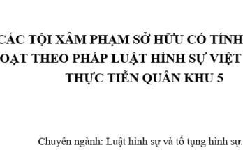 Các tội xâm phạm sở hữu có tính chiếm đoạt theo pháp luật hình sự