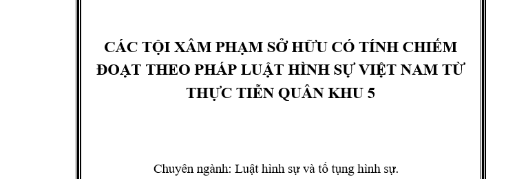 Các tội xâm phạm sở hữu có tính chiếm đoạt theo pháp luật hình sự