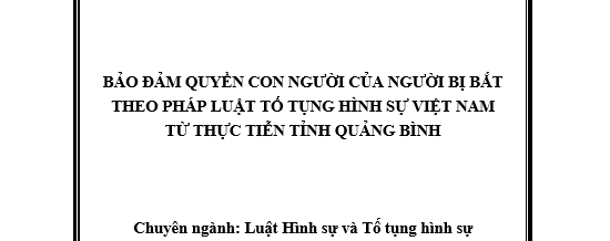 Bảo đảm quyền con người của người bị bắt theo pháp luật