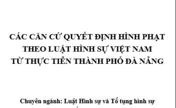 Các căn cứ quyết định hình phạt theo luật hình sự Việt Nam từ thực tiễn thành phố Đà Nẵng