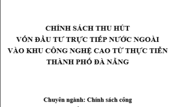 Chính sách thu hút vốn đầu tư trực tiếp nước ngoài vào khu công nghệ cao