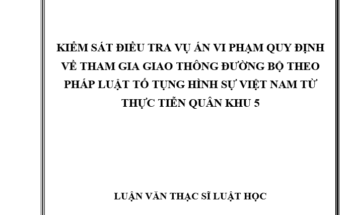 Kiểm sát điều tra vụ án vi phạm quy định về tham gia giao thông đường bộ