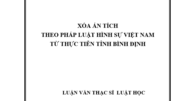 Xóa án tích theo pháp luật hình sự Việt Nam từ thực tiễn