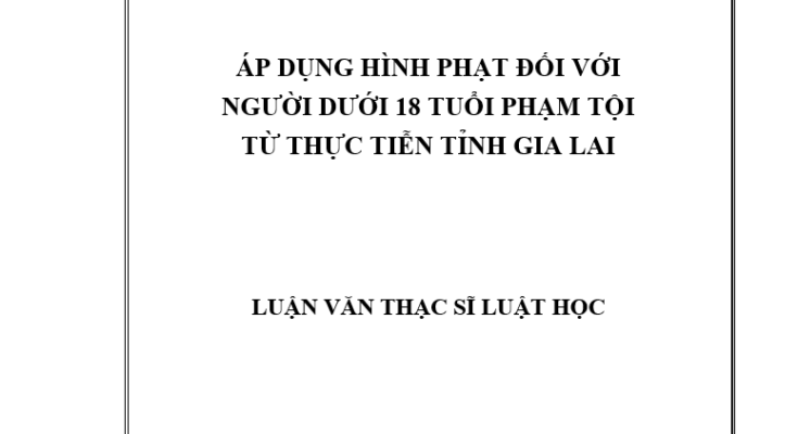 Áp dụng hình phạt đối với người dưới 18 tuổi phạm tội