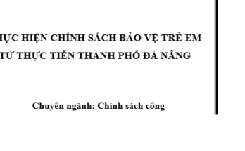 Thực hiện chính sách bảo vệ trẻ em từ thực tiễn thành phố Đà Nẵng