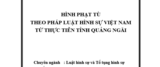 Hình phạt tù theo pháp luật hình sự Việt Nam – từ thực tiễn tỉnh Quảng Ngãi