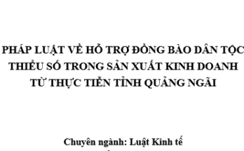 PHÁP LUẬT VỀ HỖ TRỢ ĐỒNG BÀO DÂN TỘC THIỂU SỐ TRONG SẢN XUẤT KINH DOANH