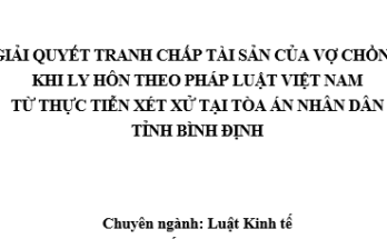 Giải quyết tranh chấp tài sản của vợ chồng khi ly hôn theo pháp luật Việt Nam từ thực tiễn xét xử tại Tòa án nhân dân tỉnh Bình Định