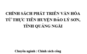 Chính sách phát triển văn hóa từ thực tiễn huyện đảo Lý Sơn