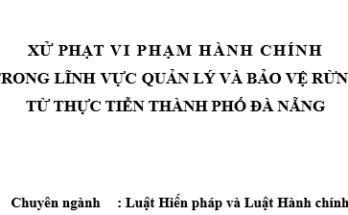 Xử phạt vi phạm hành chính trong lĩnh vực quản lý và bảo vệ rừng từ thực tiễn thành phố Đà Nẵng