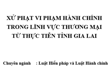 Xử phạt vi phạm hành chính trong lĩnh vực thương mại từ thực tiễn tỉnh Gia Lai