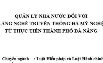 Quản lý nhà nước đối với làng nghề truyền thống đá mỹ nghệ