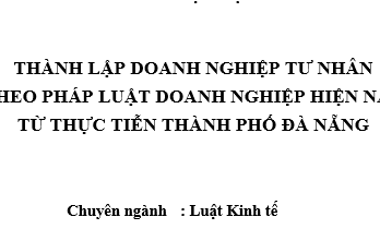 Thành lập doanh nghiệp tư nhân theo pháp luật doanh nghiệp hiện nay