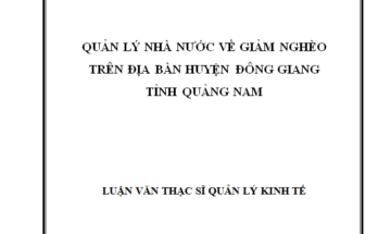 Quản lý nhà nước về giảm nghèo trên địa bàn huyện Đông Giang