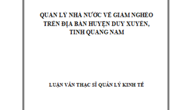 Quản lý nhà nước về giảm nghèo trên địa bàn huyện Duy Xuyên