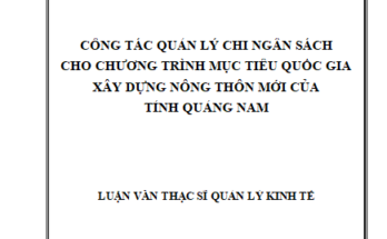 Công tác quản lý chi ngân sách cho Chương trình mục tiêu quốc gia xây dựng nông thôn mới