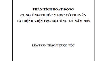 PHÂN TÍCH HOẠT ĐỘNG CUNG ỨNG THUỐC Y HỌC CỔ TRUYỀN