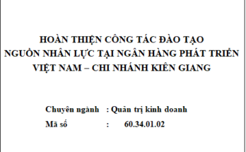 Hoàn thiện công tác đào tạo nguồn nhân lực tại Ngân hàng