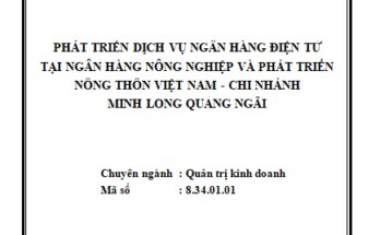 Phát triển dịch vụ ngân hàng điện tử tại Ngân hàng nông nghiệp và phát triển nông thôn Việt Nam