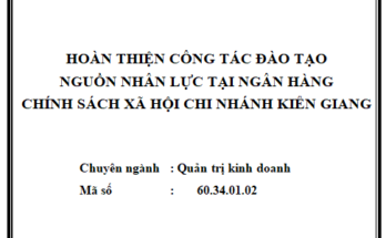 Hoàn thiện công tác đào tạo nguồn nhân lực tại Ngân hàng