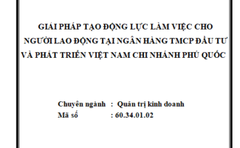 Giải pháp tạo động lực làm việc cho người lao động tại Ngân Hàng TMCP Đầu Tư Và Phát Triển Việt Nam Chi nhánh Phú Quốc