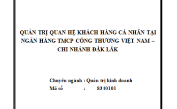Quản trị quan hệ khách hàng cá nhân tại Ngân hàng
