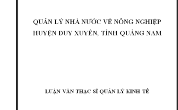 Quản lý nhà nước về nông nghiệp huyện Duy Xuyên