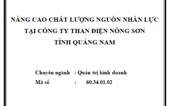 Nâng cao chất lượng nguồn nhân lực tại Công ty Than điện Nông Sơn