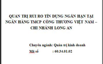 Quản trị rủi ro tín dụng ngắn hạn tại Ngân hàng