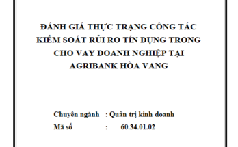Đánh giá thực trạng công tác kiểm soát rủi ro tín dụng trong cho vay doanh nghiệp