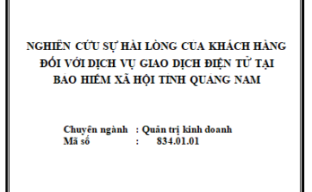 Nghiên cứu sự hài lòng của khách hàng đối với dịch vụ giao dịch điện tử