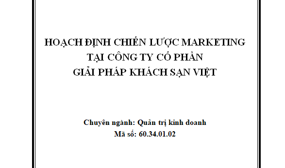 Hoạch định chiến lược marketing tại Công ty
