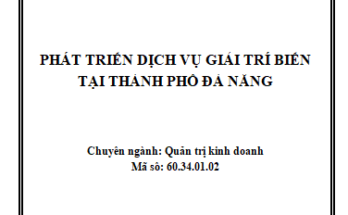 Phát triển dịch vụ giải trí biển tại thành phố Đà Nẵng