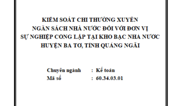 Kiểm soát chi thường xuyên ngân sách nhà nước đối với đơn vị sự nghiệp công lập