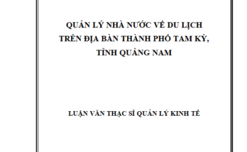 Quản lý Nhà nước về du lịch trên địa bàn thành phố Tam Kỳ