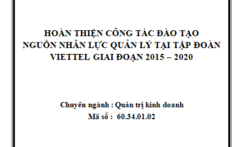 Hoàn thiện công tác đào tạo nguồn nhân lực quản lý