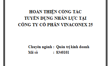 Hoàn thiện công tác tuyển dụng nhân lực tại Công ty