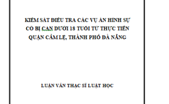 Kiểm sát điều tra các vụ án hình sự có bị can dưới 18 tuổi