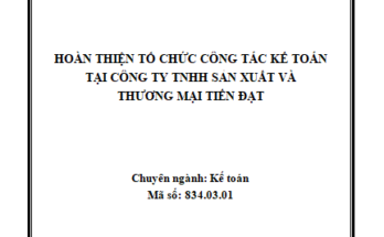 Hoàn thiện tổ chức công tác kế toán tại Công ty