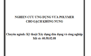 Nghiên cứu ứng dụng vữa Polymer cho gạch không nung